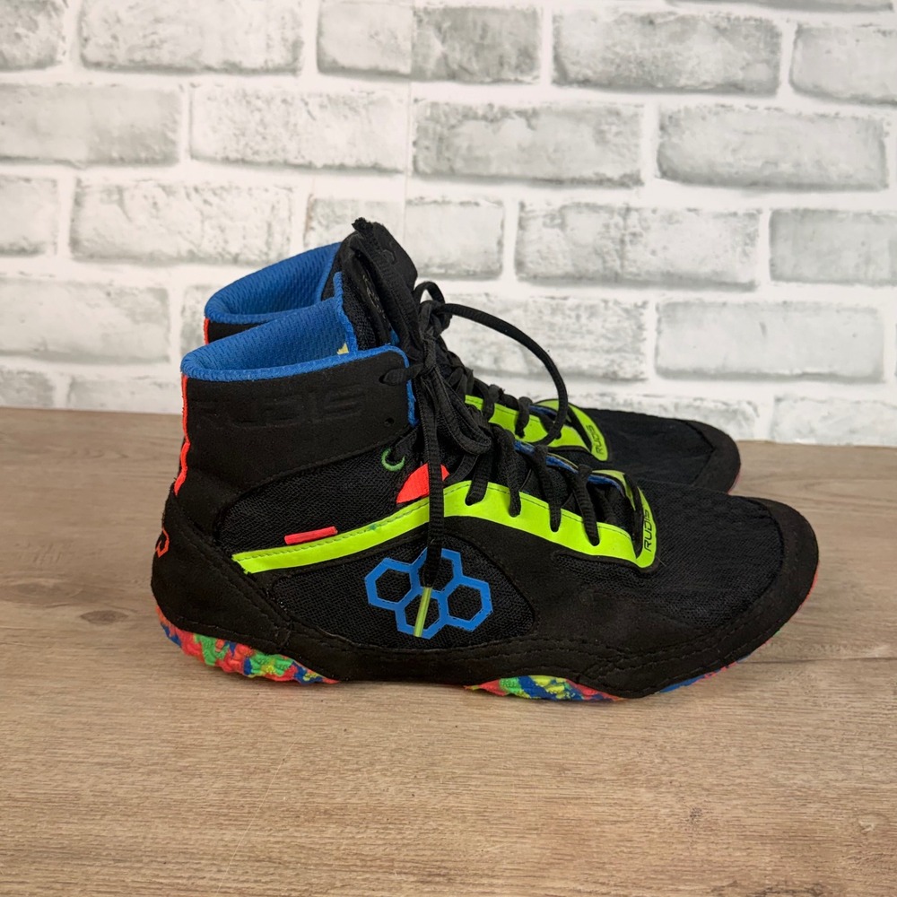 Rudis Alpha Wrestling Shoes Neon Multi Black Mens 10